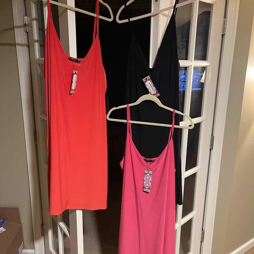 3 of the same BOOHOO dresses